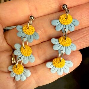 Handmade flower stack earrings